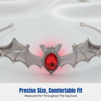 Halloween Dark Bat Crystal Alloy Headband, Party Costume Accessory