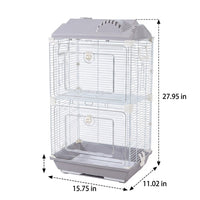 Acrylic Bird Cage and Metal Wire Pet Bird Cage Habitat, Wide Indoor Bird Cage for Finch Canary Cockatiel, Secure Single Layer Enclosure Home.