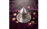 Lid Included Turkish Coffee Cup Engraved Coffee Cup and Saucer Embossed Tableware Geometric