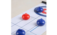 Tabletop Curling Set with Roll-up Mat Lightweight Tabletop Curling Game Foldable