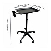 Hairdressing Trolley Wheeled Salon Tray on Wheels Stable Wide Foundation Tray  for Nail Technicians