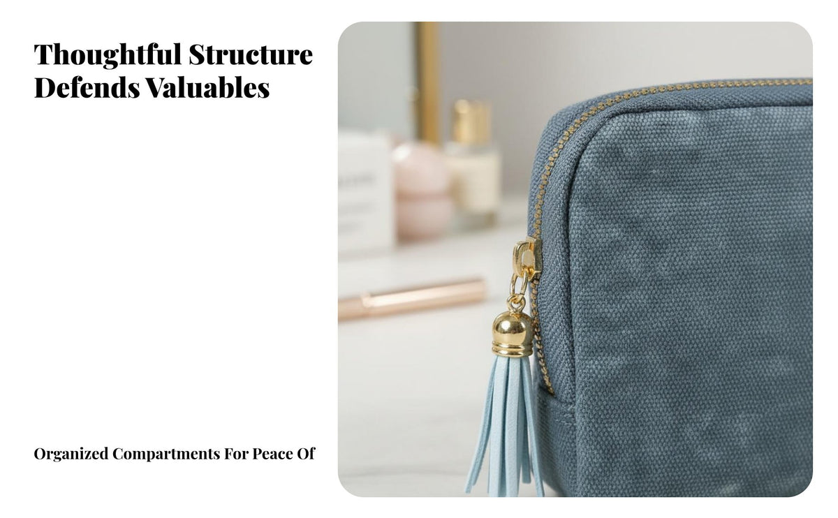 Mobile Jewelry Pouch Design Portable Jewelry Pouch Soft Lining Multi-Layer Bangle Case for Itinerants, Women, Business Trip, Daily Use, Gym