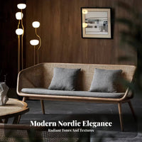 Cane rear Armchair Nordic aesthetic Lounge Chair centuryera Modern Home Furniture for Readers, Homeowners, Living Room, perusing corner, Bedroom