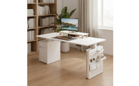 Twin Engine System Solid Wood Sit Stand Desk Quiet Operation Electric Standing Desk Spacious Desktop Height Adjustable Workstation Rounded Corners for Study Room