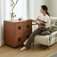 Storage Cabinet with Compartments Solid Wood Modular Cabinet Oak Square Storage Organizer for Living Room, Bedroom, Reading Corner