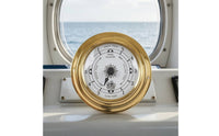 Nautical Oceanic Clock with Compass Rose Analog Wall Oceanic Clock Elegant Stylish for Boat Cabin