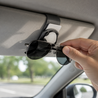 Car Visor Organizer Clip for Sunglasses and Cards - Multifunctional Cartoon Panda/Bear Design