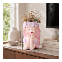 Fairy Vase Creative Design Fairy Head Planter Cute for Living Room
