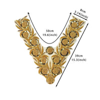 Guangzhou Factory Direct Platinum Two-Color Heavy Embroidery Chest Brooch New European and American High-End Dance Costume Accessory