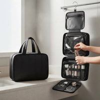 Multiple Compartments Foldable Hanging Toiletry Bag Zippered Pockets Hanging Toiletry Bag Padded Exterior