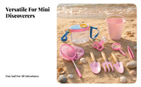 9 Pieces Telescopic Seaside Exploration Set Wooden Handles Beach Explorer Kit Mesh Net Beach Collecting Set Magnifying Glass for Children