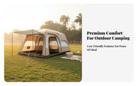 Portable 8-10 Person Outdoor Shelter Waterproof Family Camping Tent Double Layer Design Multi-Room Tent Good Ventilation for Group Campers, Families, Campsite, Park, Backyard, Picnics