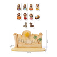 Cartoon Nativity Display Giftable Christmas Stable Figurines