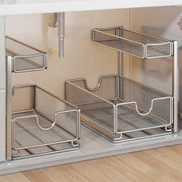 3-Layer Pull-Out Storage Rack for Kitchen Sink Area