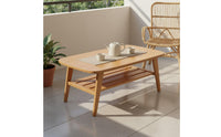Small Coffee Table Storage Hardwood Coffee Table Easy to Clean Home Furniture for Balcony