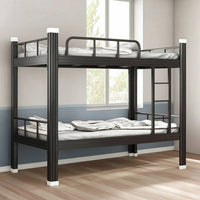 Metal Bunk Bed Space-Saving Steel Bunk Bed Sturdy Furniture for Students, Dorm Rooms, Student Accommodations, Compact Bedrooms