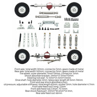 RC Car Metal Upgrade Kit Rough Terrain RC Car Parts with Wheels Convenient Damping System Tuning Kit for Model Builders