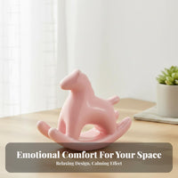 Ceramic Rocking Horse ornament Decorative Rocking Horse Adorable Design Tabletop Ornament for Collectors, Homeowners, Living Room, Home