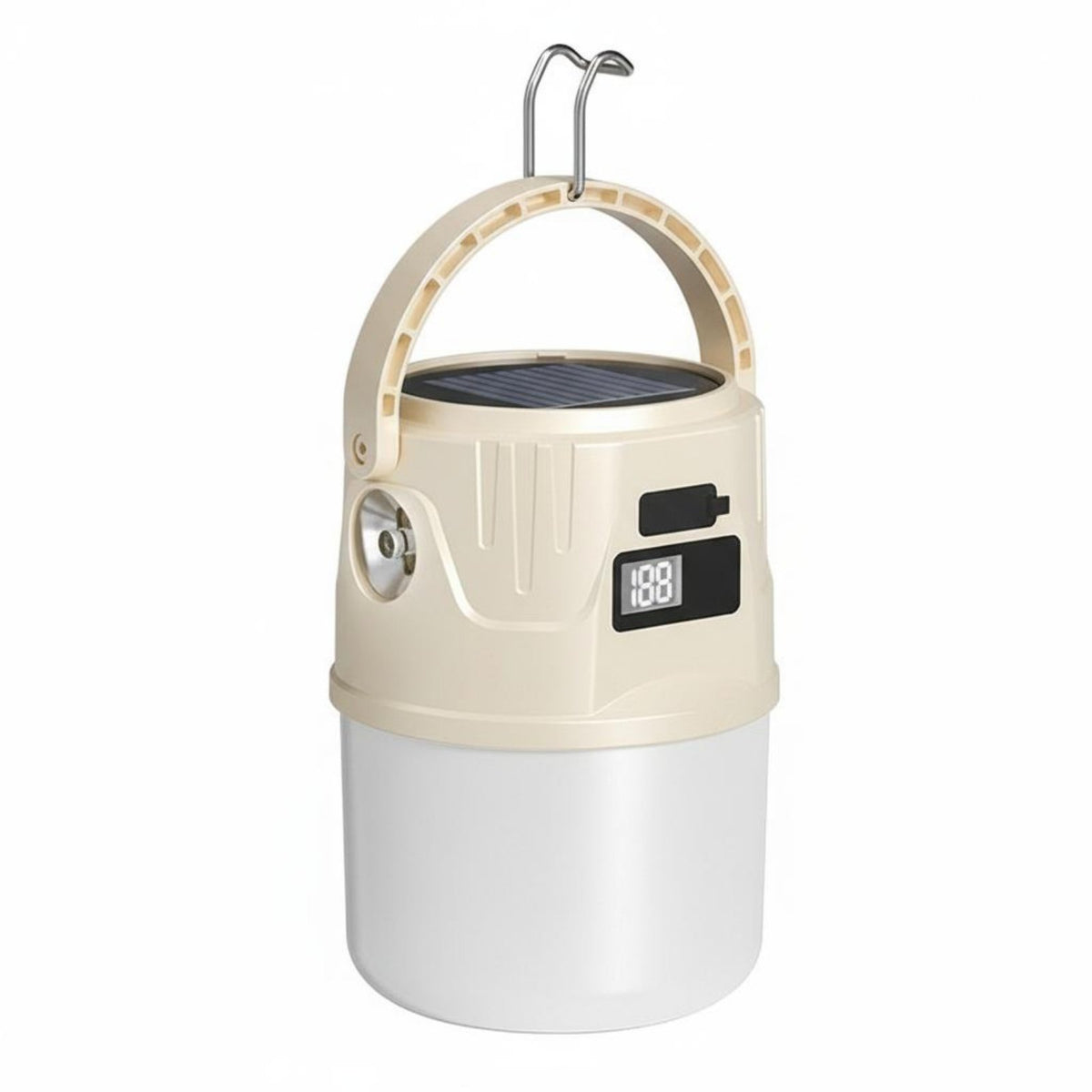 Waterproof Solar Camping Light Rechargeable LED Lantern Emergency Power Bank Light for Night Market Vendors, Hikers, Fishermen, Hiking, Fishing