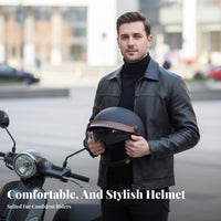 Retro Half Helmet 3C Certified 3/4 Retro Helmet Breathable for Commuters, Motorcyclists, Weather-Resistant Use, Commuting, Daily Travel