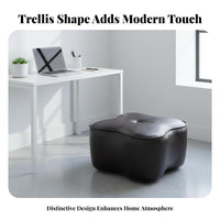 Movable with Wheels Clover-Shaped Wheeled Pouf Padded Seat Low Stool Tufted Button Accent Footrest for Adults, Children, Living Room, Bedroom, Entryway