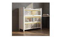Steel Storage Cabinet with Fluted Doors Dustresistant Multi-Shelf Cabinet with Doors Freestanding Display Cabinet Sturdy Duty