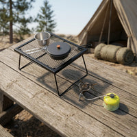 Folding Bbq Table Heat-Resistant Camping Bbq Table Iron Outdoor Furniture for Picnic