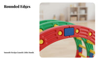 Early Education Quarter Circle Rocker Multi-Functional Curved Sensory Bridge Anti-Slip Design Modular Play Segment for Toddlers, Preschoolers, Kindergarten, Daycare, Playroom, Indoor