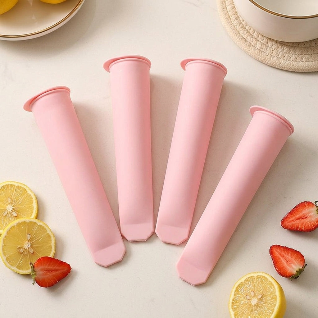 Ice Lollies and Kids Snacks Silicone Form, Easy-Release Press Pouches for Homemade Ice Pops, Food Grade 50ml Capacity Ice Lolly Freezer Tray