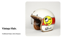 Retro 3/4 All Season 3/4 Open Face Removable and Washable Lining Shielded Headwear for Men, Women, Street Riding