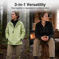 Straw Man 3-in-1 Detachable Waterproof Windproof Jacket for Men and Women
