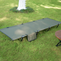 Foldable Aluminum Camping Cot Lightweight Folding Camp Bed Extra Wide Portable Outdoor Cot Easy Setup