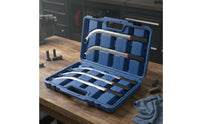 5 Pieces Ribbed Belt Tensioner Tool Kit Universal Compatibility Long Handle Belt Tensioner Wrench Portable Carrying Case for Mechanics, Garage
