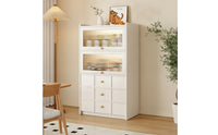 Storage Cabinet Tall Cabinet with Drawers Wood-Grain Sideboard with Drawer for Dining Room