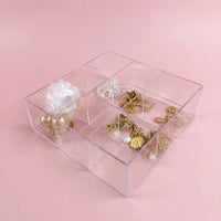 Storage Box with Compartments, Clear Acrylic 9 Grid Organizer, for Nail Polish and Jewelry for Technicians