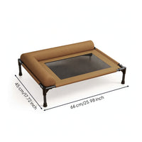 Breathable Elevated Dog Bed with Bolsters Bolstered Raised Pet Bed with Side Cushion Sturdy Dog Cot with Side Cushion Washable for Small Dogs, Young Dogs, Living Room, Home