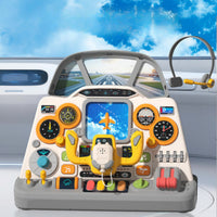 Airplane Cockpit Toy Pretend Play Flying Cockpit Toy Interactive Cockpit Dashboard Panel Kit for Young Children, Preschoolers, Playroom, Preschool