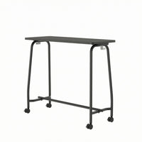 Mobile Training Desk Black Metal Frame Rectangular Training Desk Flat Tabletop Mobile Conference Table for Classroom