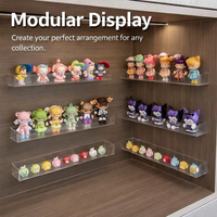 Wall Mounted Display Cabinet, Clear Acrylic Case for Bedroom, Transparent Box, for Figure Collection