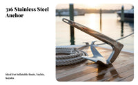 4-Prong Boat Anchor Foldable Design 4-Prong Folding Anchor Oceanic Hardware Space-Saving Storage for Catch Ing, Lakes