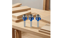 3 Pieces Flush Trim Router Set Tool Clean for Edge Trimming