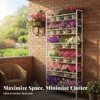 Space-Saving Design Multi-Tier Plant Stand Indoor & Outdoor Use Multi-Tier Shelving Single-Unit Sturdy Long-Lasting Flowerpot Holder Two-Way Installation for Gardeners, Apartment Dwellers, Homeowners, Balcony, Living Room, Small Areas, Hallway