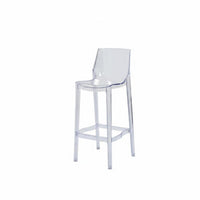 Nordic design Clear rearrest Bar Stool Transparent rear Counter Chair Easy to Clean Seating Furniture Modern Design for homeowners, Restaurant Owners, Adults, Kitchen Island, Cafe, Lounge, Dining Room