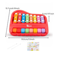 Percussion Toy Piano Rainbow Toy Piano with Mallets Low-Height for Playroom