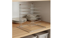 Multi-Tier Pizza Rack Space Saving Pizza Pan Stacking Rack Metal Kitchen Storage for Pizzerias, Restaurants