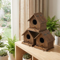 Integrated Feeding Wooden Bird Box, 60mm Entrance Bird Box and Bird House for Parakeets, Hanging Nesting Shelter for Garden and Outdoor Use