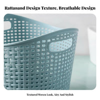 Imitation Rattan container Woven Design Laundry Hamper adaptable for Dormitory