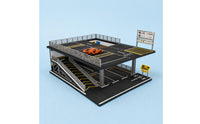 1:64 Double-Deck Parking Scene Model  Car Display Case Organizer Directional Markings Two-Level Parking Model Manual Assembly Scale Garage Rack