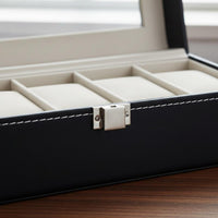 Multi-Compartment Watch Holder Clear View Lid Glass Top Watch Collection Box Individual Accessory Storage Dustproof