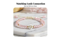 Beaded Mother Daughter Bracelets Delicate Pink Crystals for Outfits